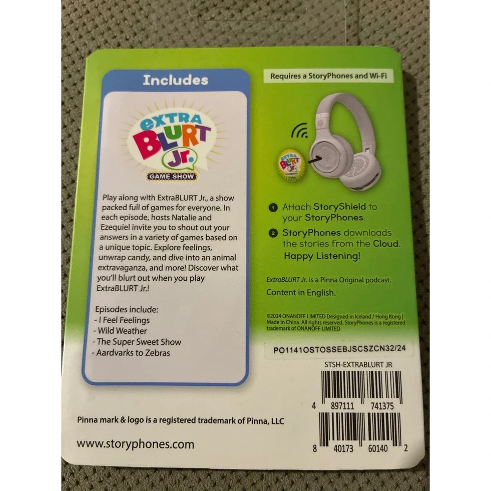 StoryPhones‎ StoryShield ExtraBlurt Jr Game Show Pinna Original Audio Disc New